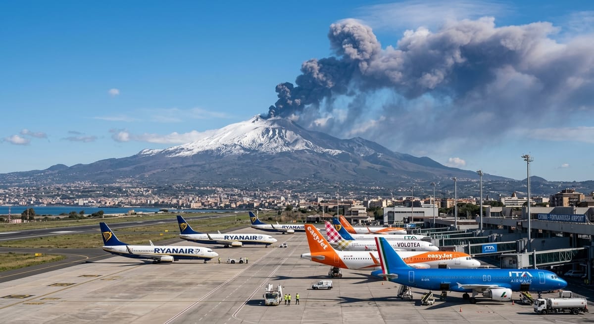 Catania Airport Reopens as Mount Etna Alert Downgraded to Orange