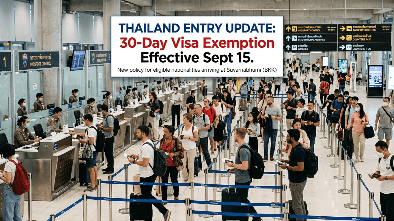 Thailand Cuts Visa-Free Stay to 30 Days Starting Sept 15: What Travelers Need to Know