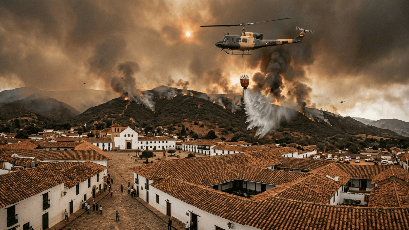 Colombia Wildfire Evacuations 2026: Villa de Leyva Hotels Empty as Forest Fire Spreads in Boyacá