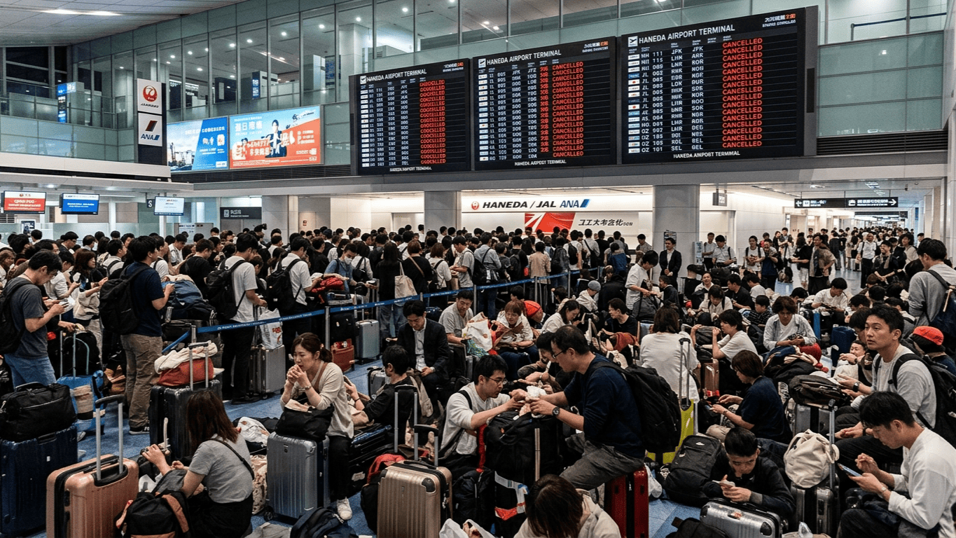 Narita Rail Cut and Hundreds of Flights Scrapped as Typhoon Dujuan Hits Japan