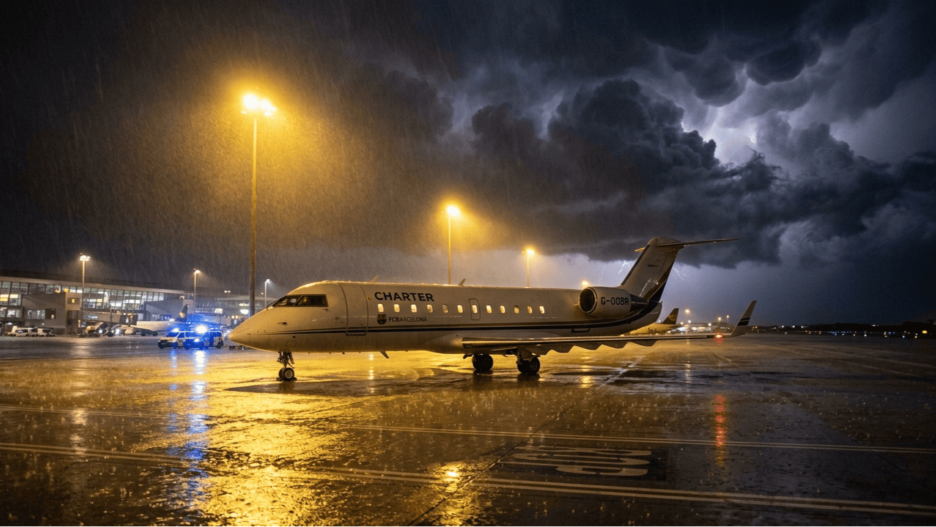 Torrential Storms Ground Barcelona Squad in Seville After Tarmac Standoff