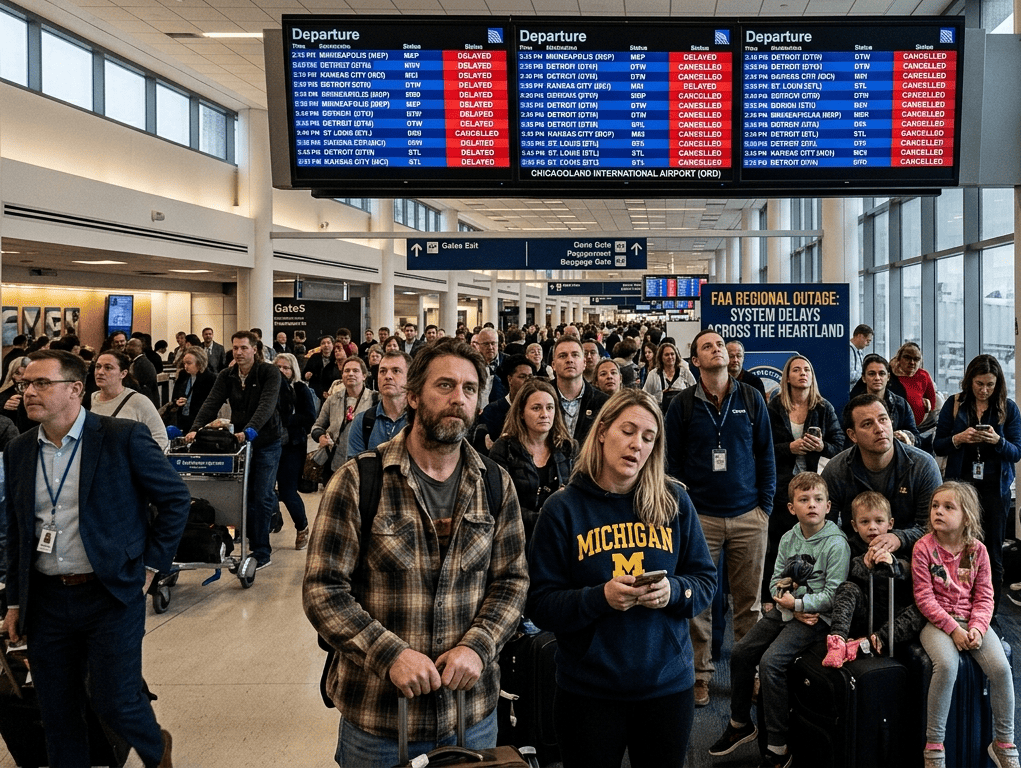 Air Traffic Control Outage Triggers Cascading Flight Delays Across the U.S. Midwest