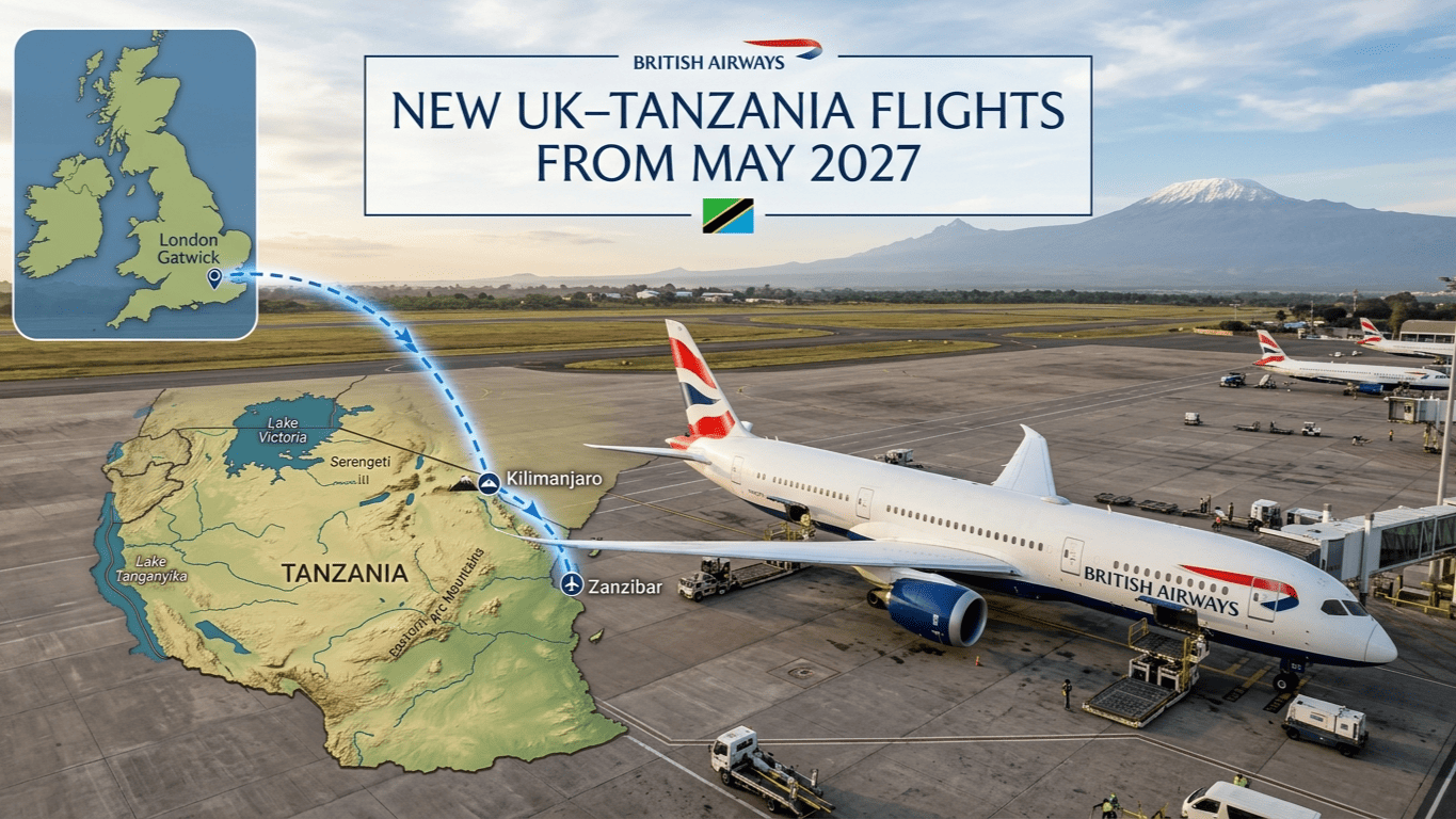 Tanzania Adds Mandatory Travel Insurance as British Airways Opens New UK Routes