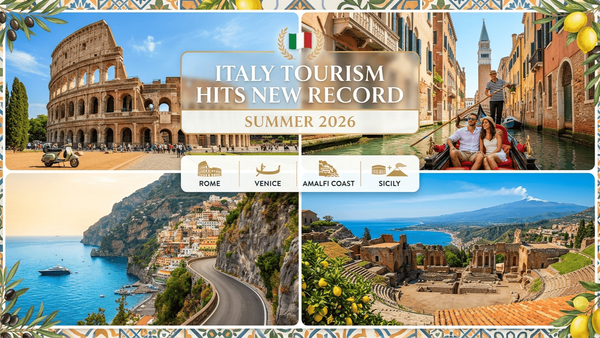 Italy Tourism Hits New Record With 72.4 Million Arrivals in Summer 2026