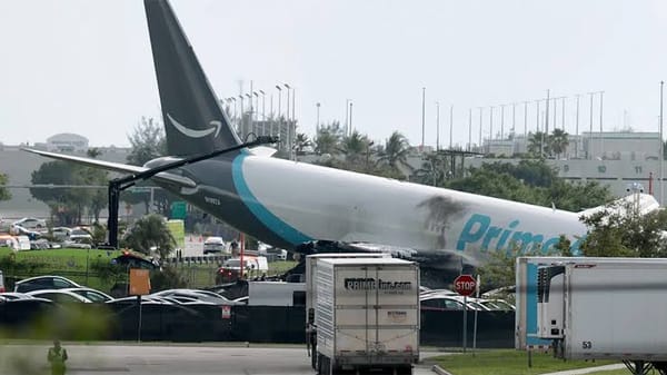 5 Killed as Amazon Air Cargo Plane Overruns Runway and Hits Vehicles at Miami Airport